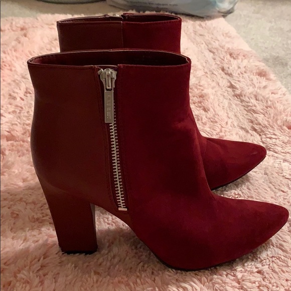 Nine West Merlot Suede Booties with small heel - Picture 4 of 8